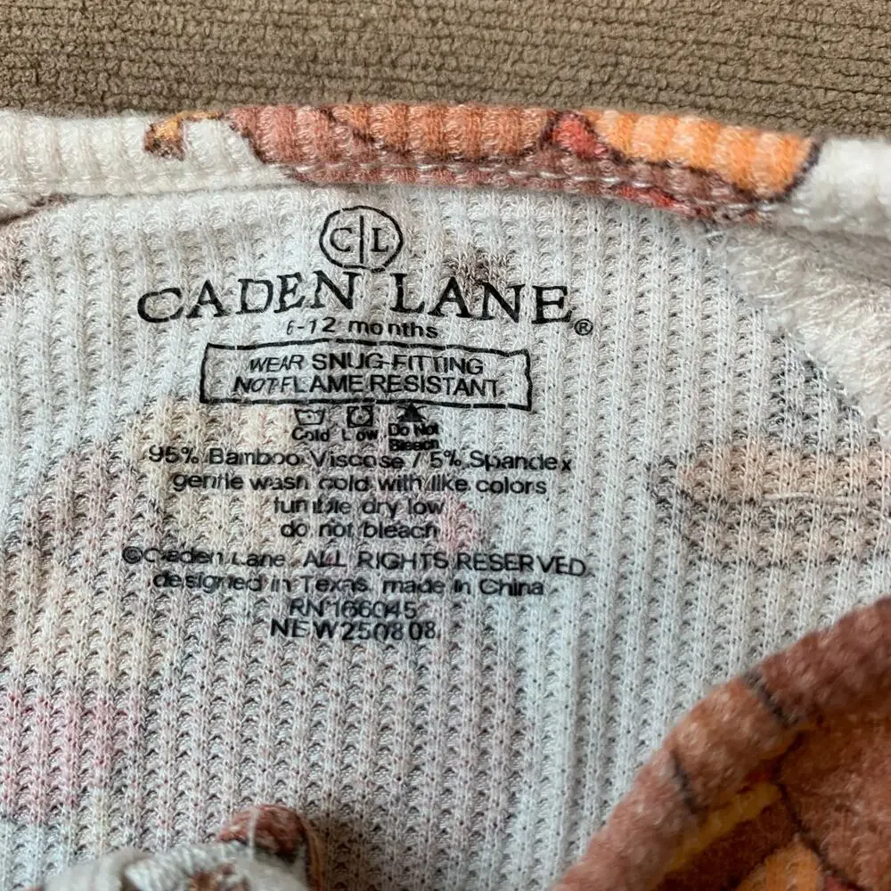 Caden Lane Waffle Knit Turkey Treats Convertible Romper